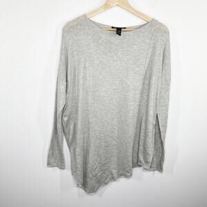 INC International Concepts Grey Boat Neck Long Sleeve Sweater Women's Size Small